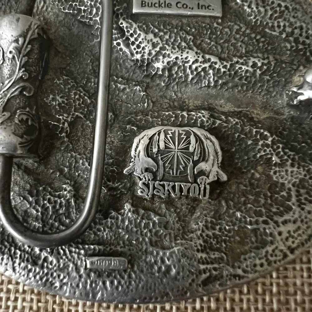 Siskiyou 1995 Flying Eagle Pewter Belt‎ Buckle A-2 Made in USA Large Western